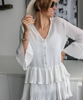 lange Bluse LAYER PLISSEE 2.0- versch. Farben