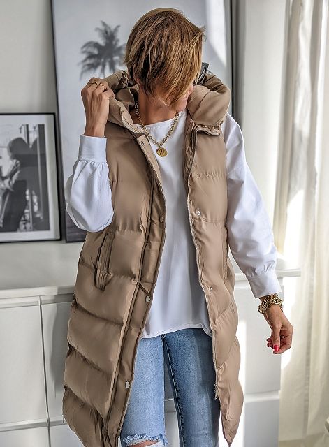 wattierte Steppweste PADDED – taupe