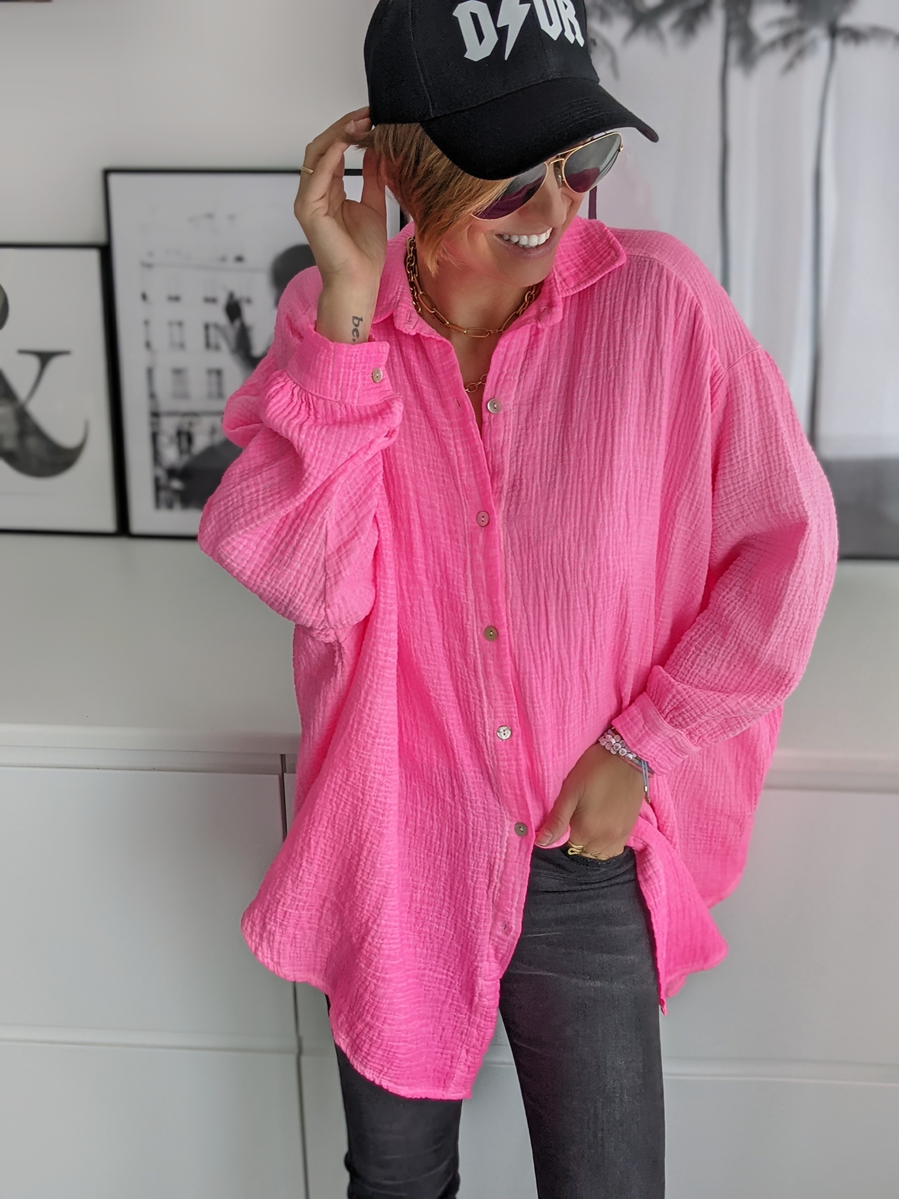 Musselinbluse FUSION NEON
