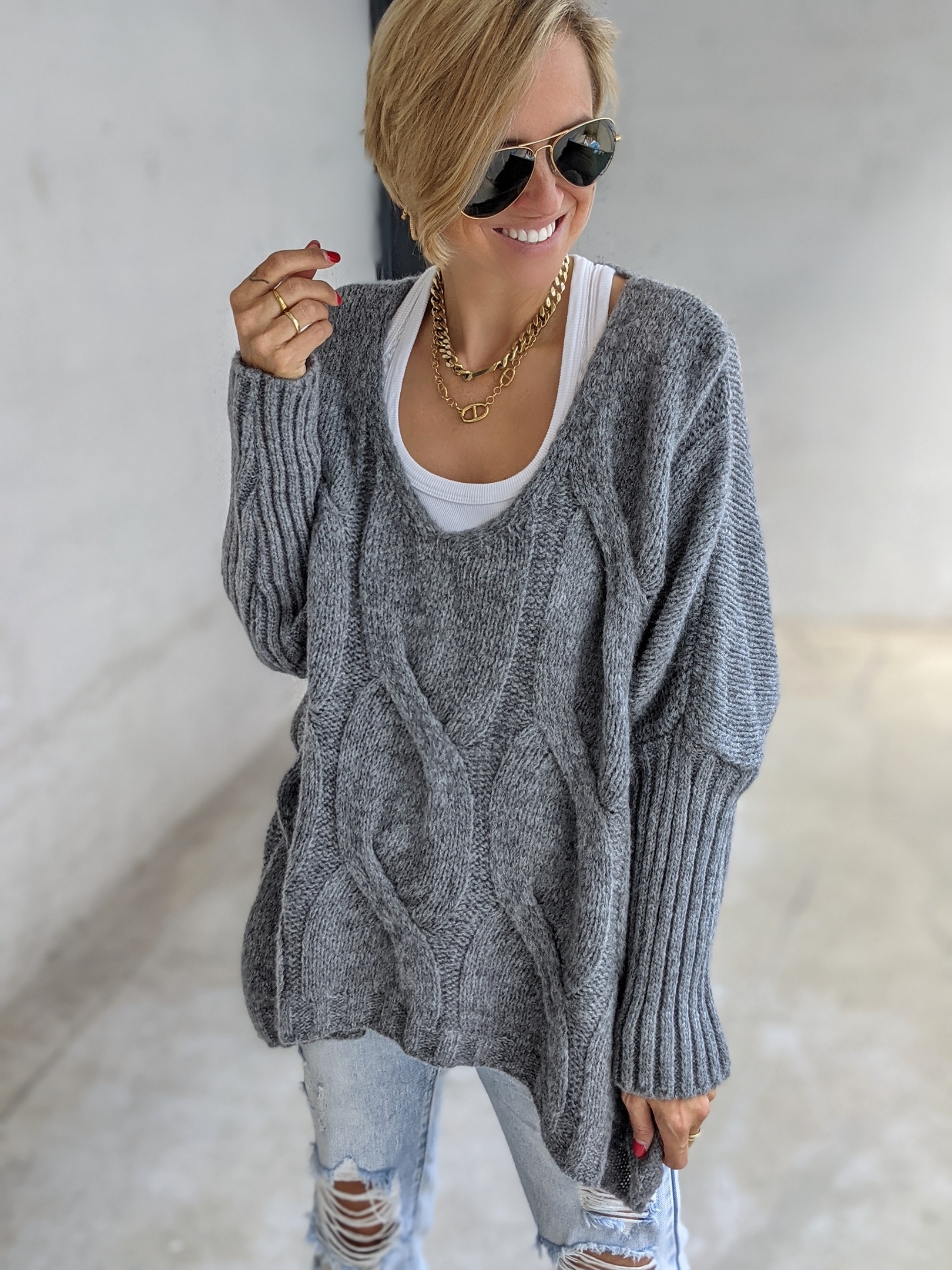Oversize Pullover CABLE KNIT – versch. Farben