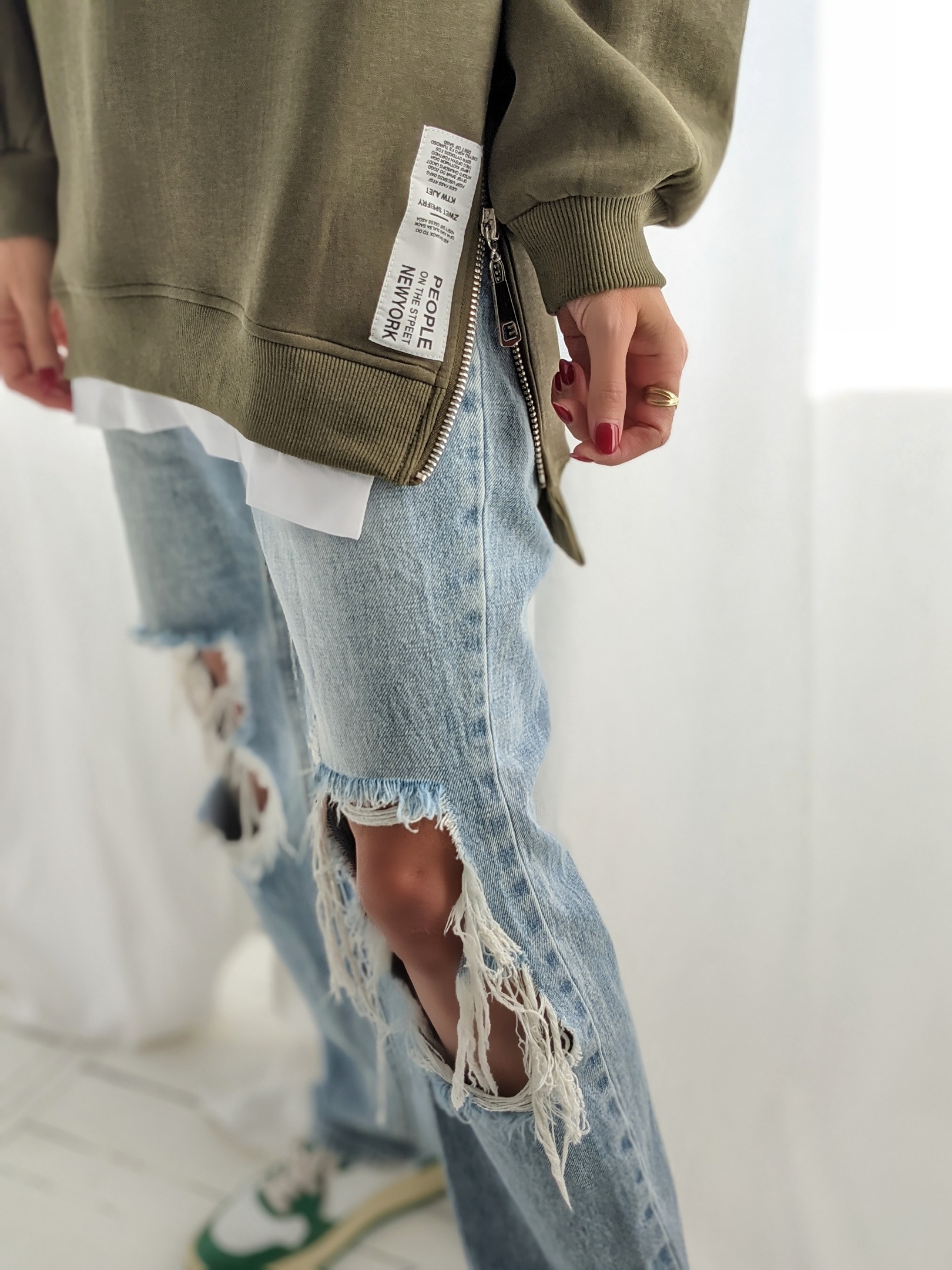 Sweater ZIP N STYLE – khaki
