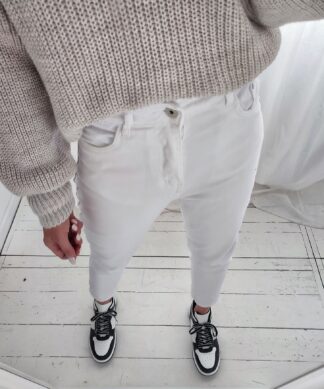 SLIM-Jeans CROP white