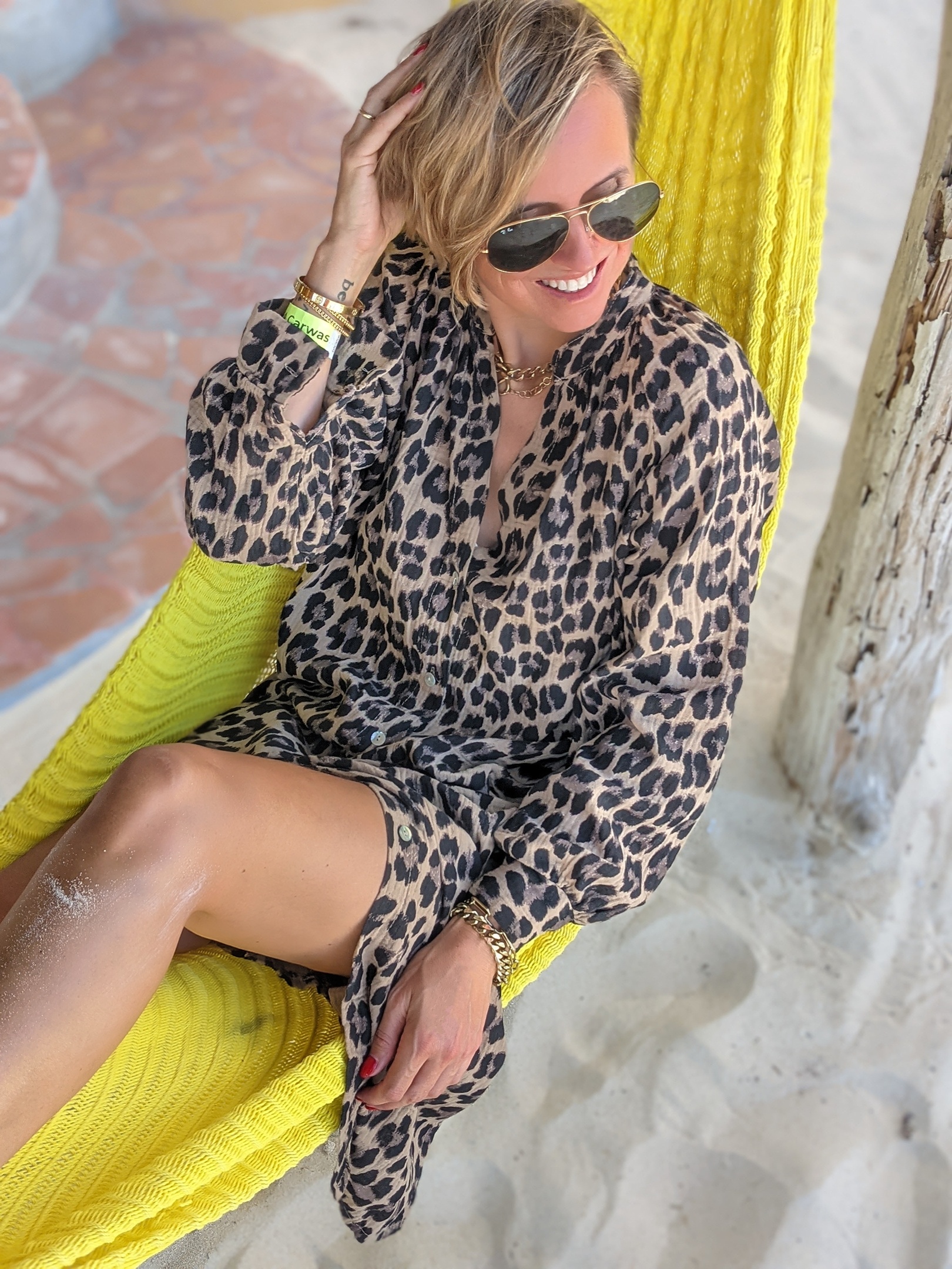 BLUSENKLEID MUSSELIN SPRINGBREAK LEO