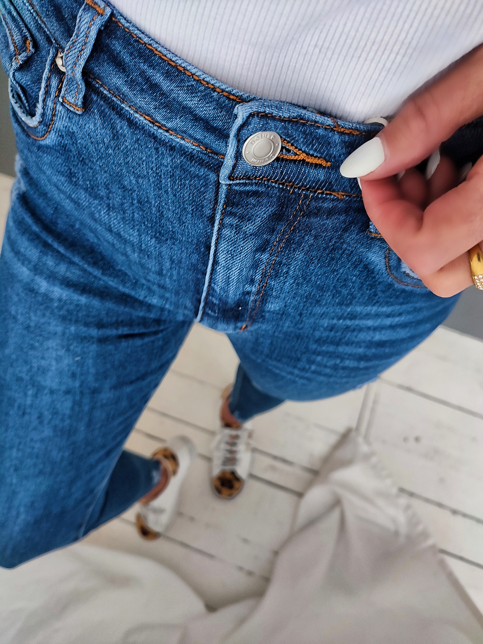 Skinny Jeans TIGHT AND HIGH- dark blue destroyed
