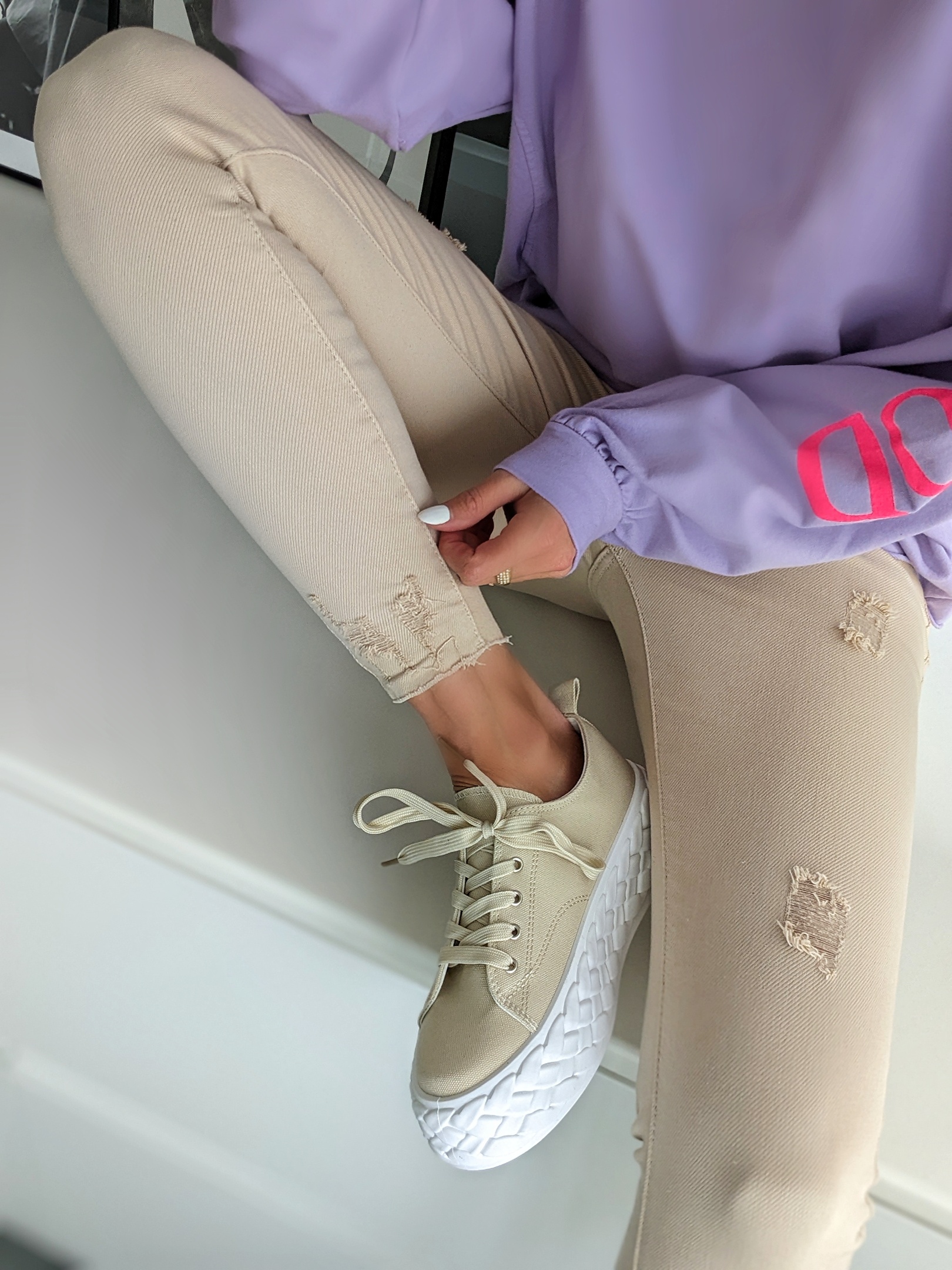 Sneaker SUPER GIRL – beige SALE