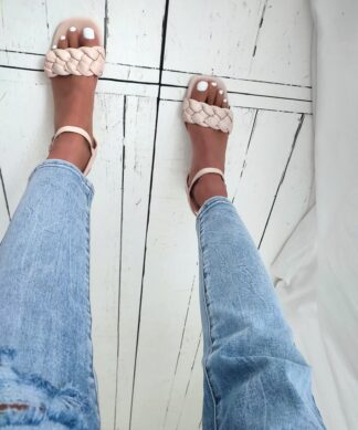 Sandale BRAIDED HEELED – beige SALE