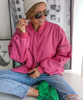 Coole OVERSIZE BOMBERJACKE – College Time – PINK SALE