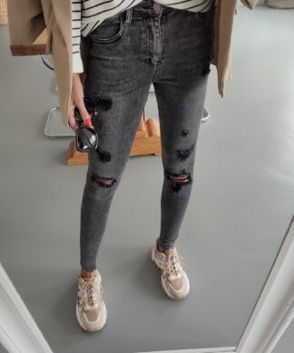 Skinny Jeans BONNIE – black washed destroyed
