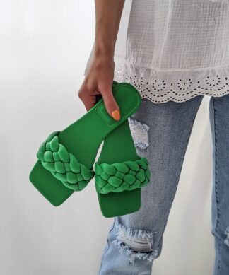 Pantolette SIMPLY BRAIDED – grün SALE