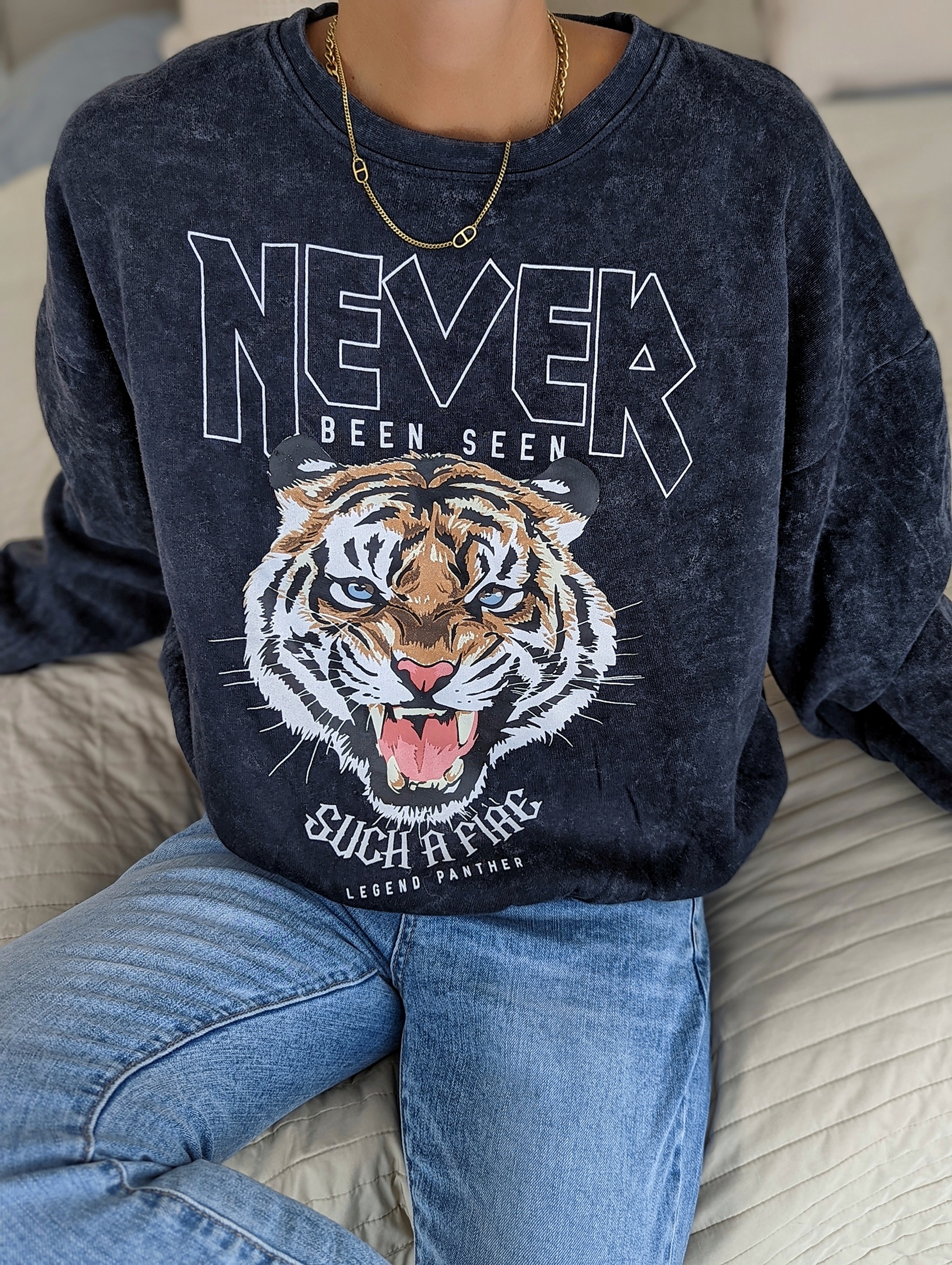 Sweater TIGER STONEWASH – versch. Farben