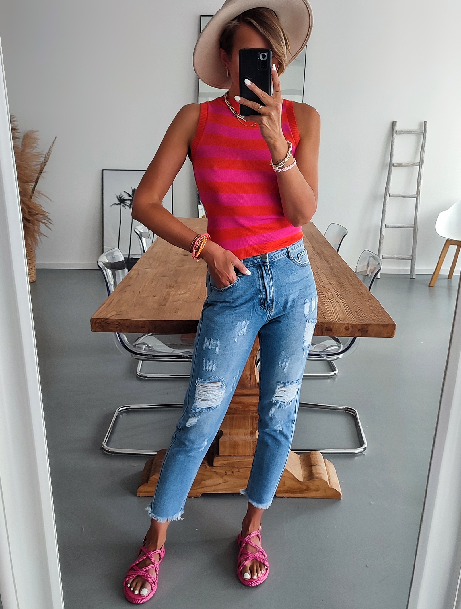 DESTROYED JEANS DARIA – blue stone