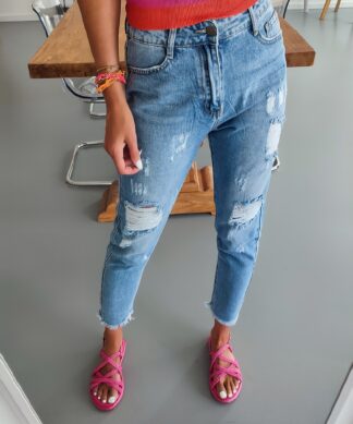 DESTROYED JEANS DARIA – blue stone