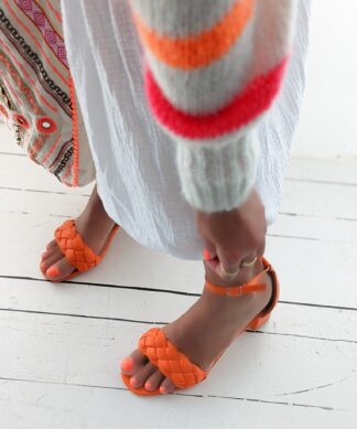 Sandale BRAIDED HEELED – orange