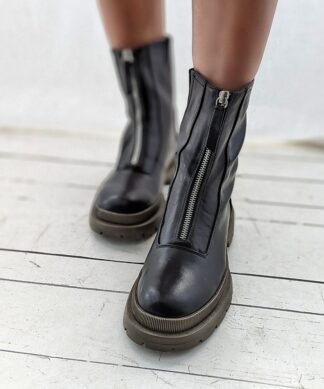 Boots MID ZIP – black-khaki