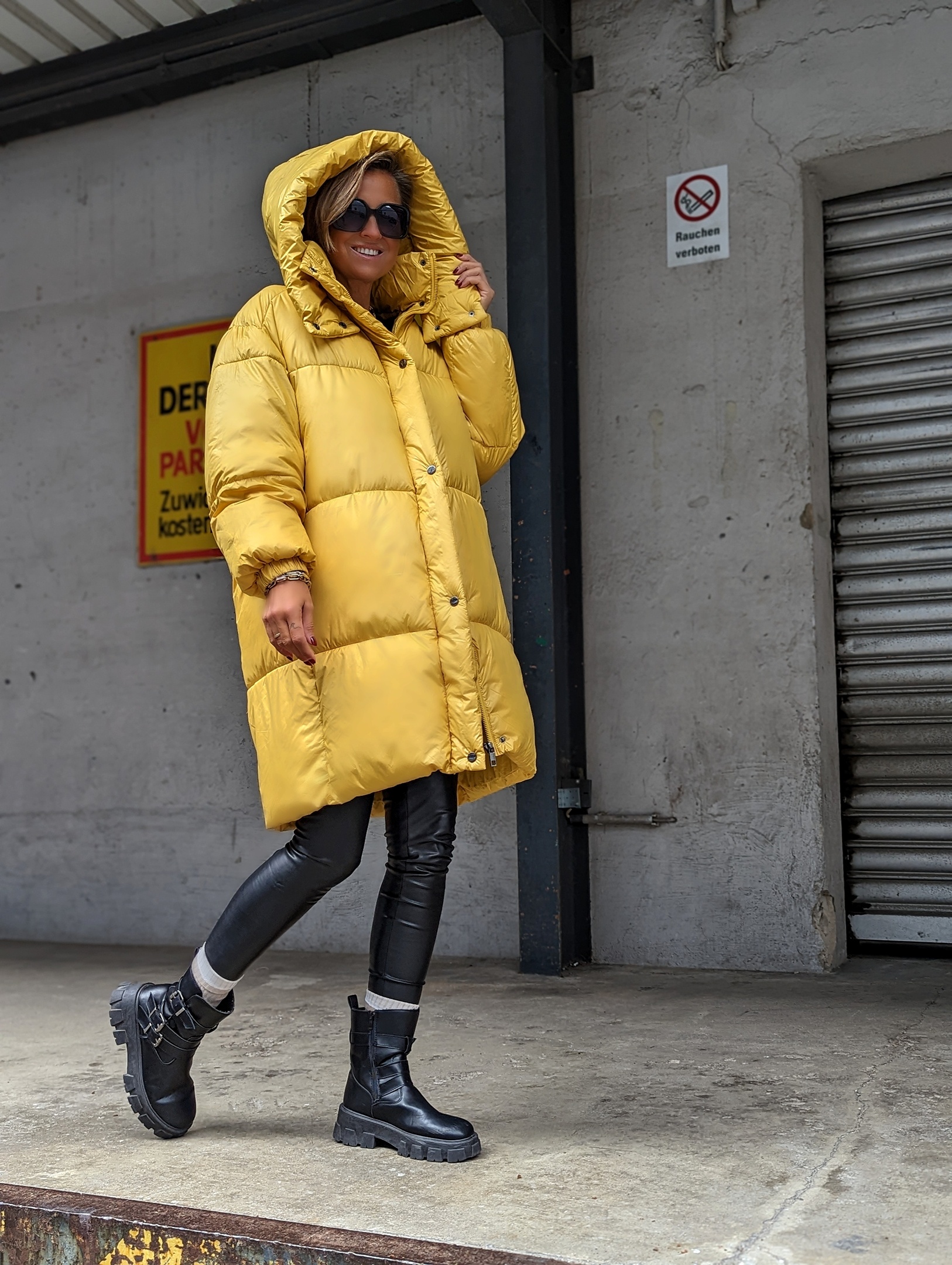 Oversize Puffer Jacke FREEZE OFF – gelb