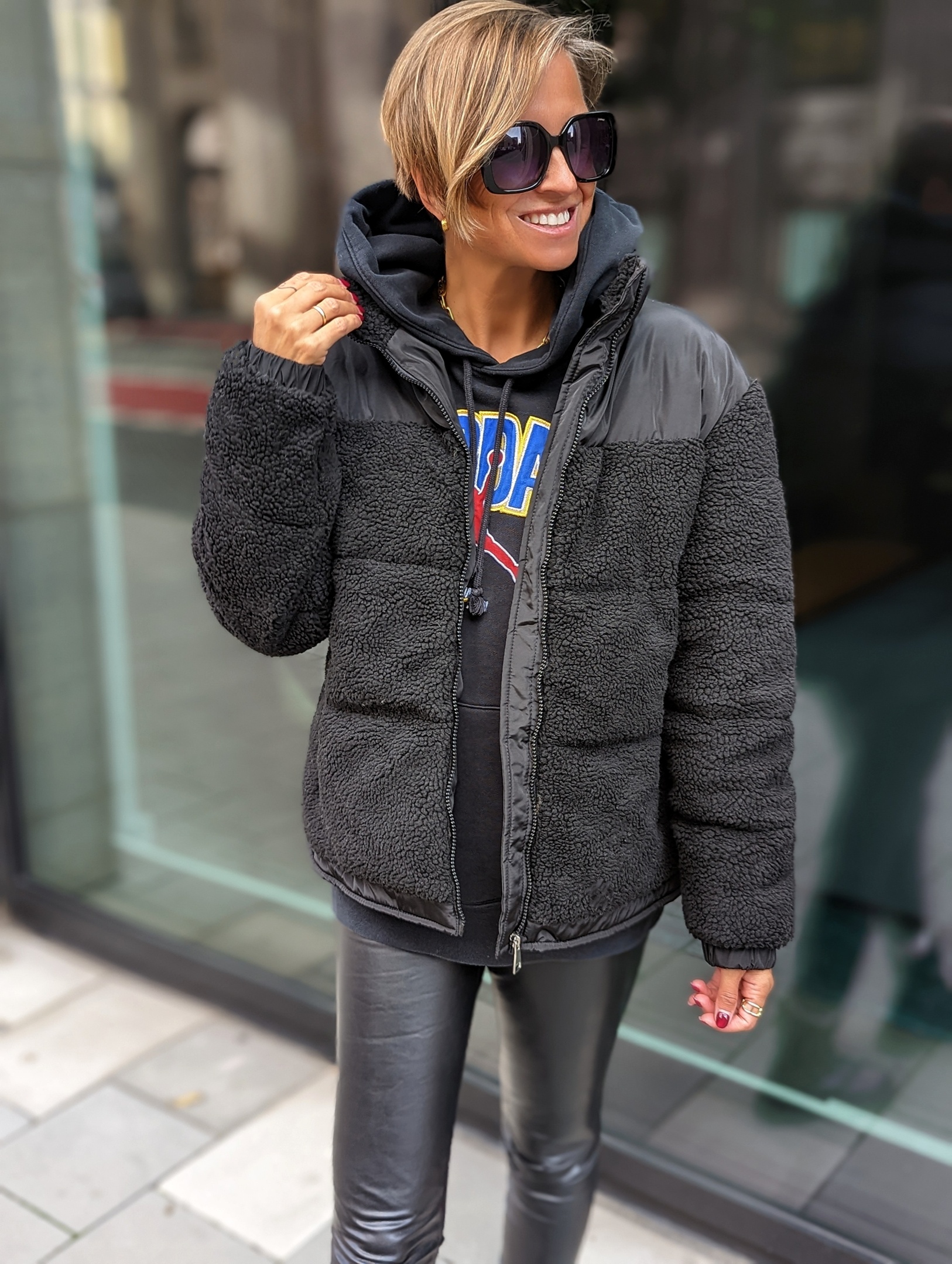Teddyjacke Quebec – schwarz