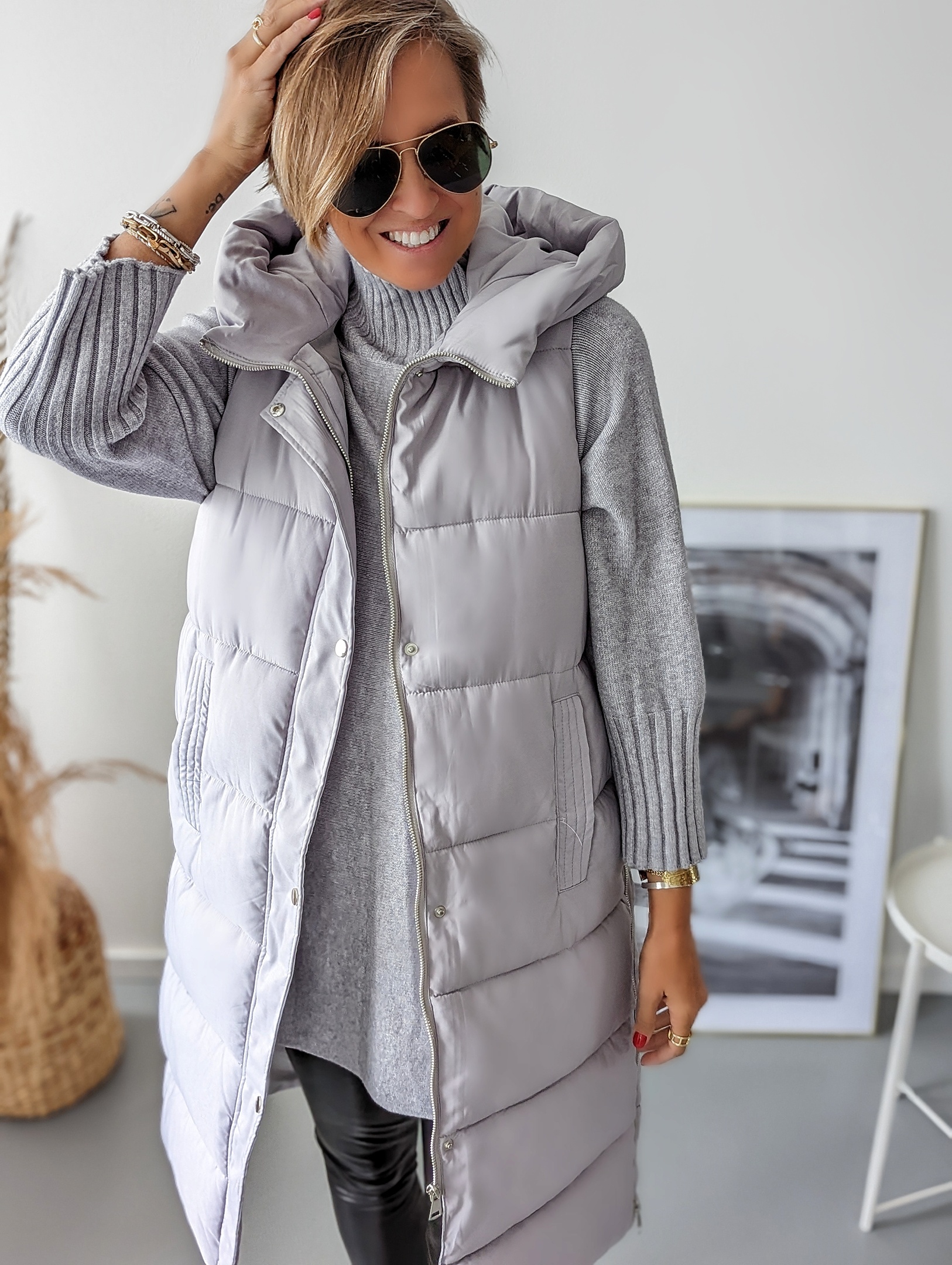 wattierte Steppweste PADDED  – grau