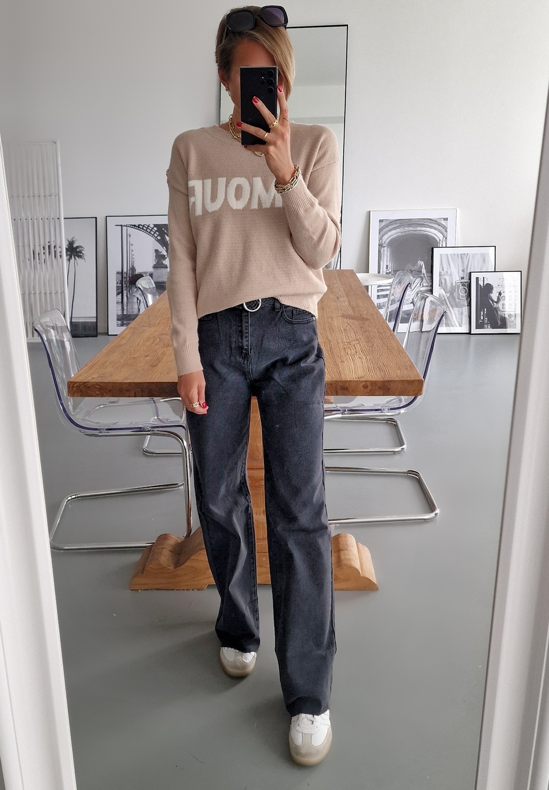 Highwaist Jeans WIDE LEG – schwarz