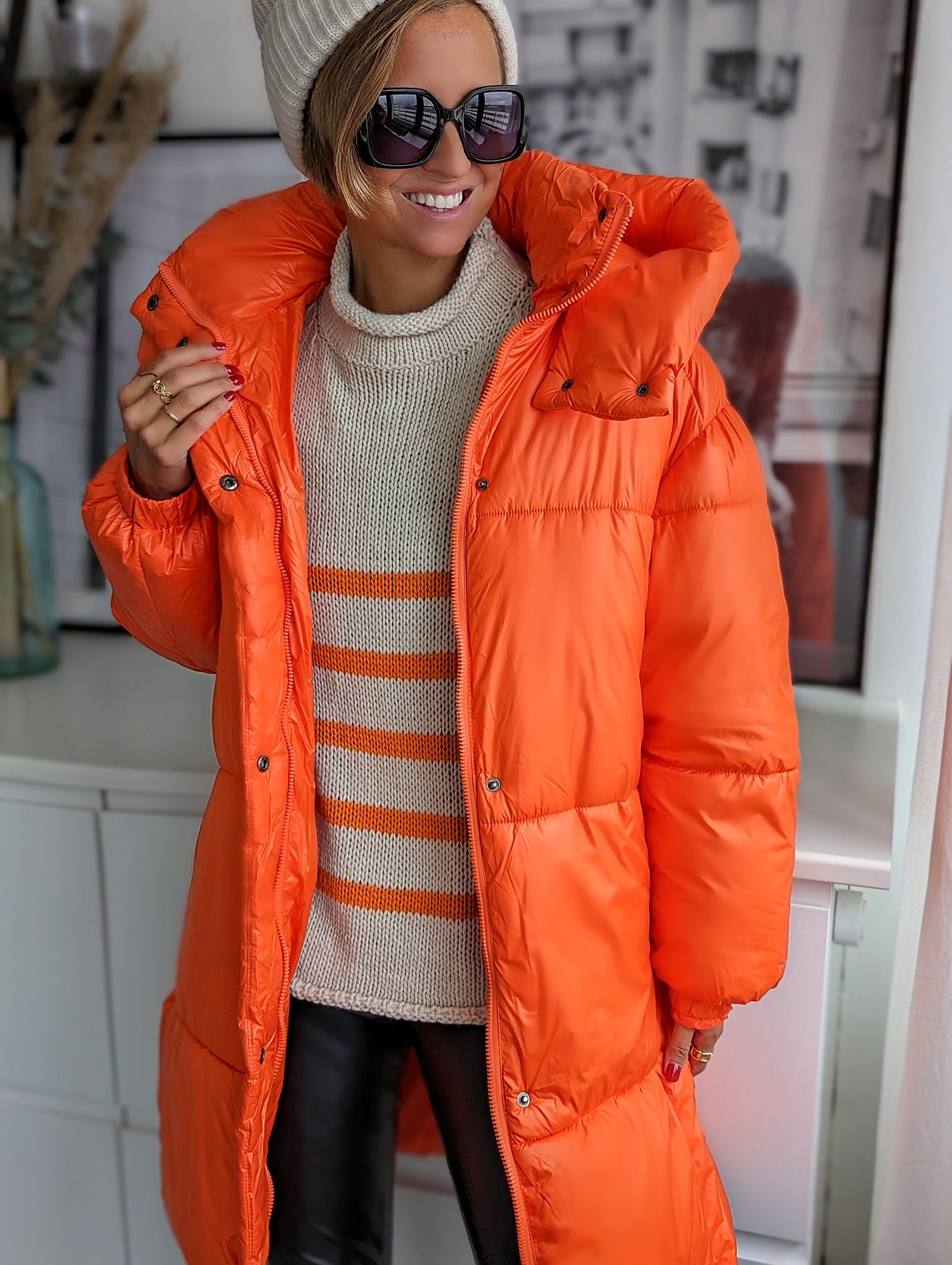 Oversize Puffer Jacke FREEZE OFF – orange