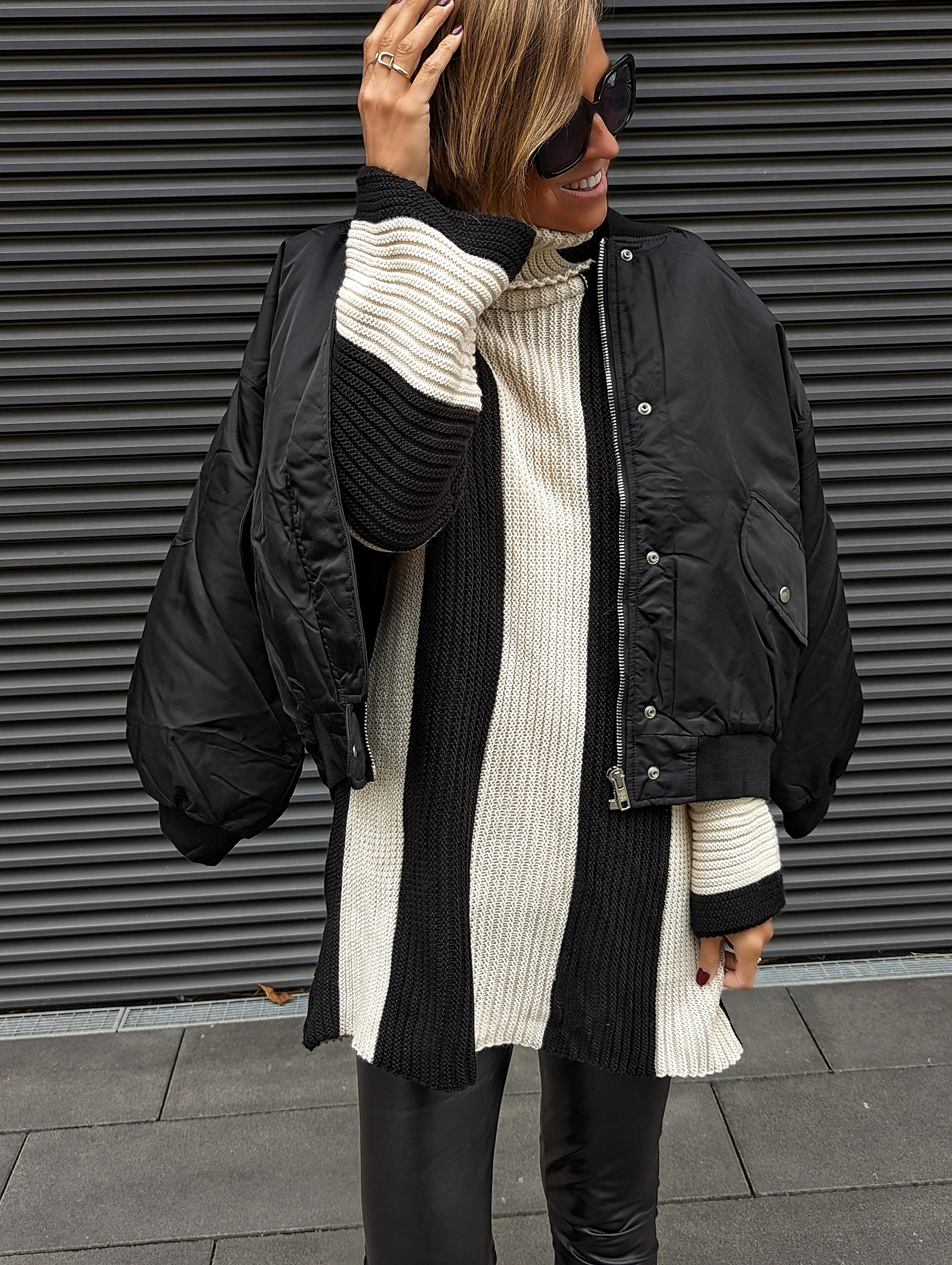 Coole Bomberjacke – On Chill tonight – SCHWARZ