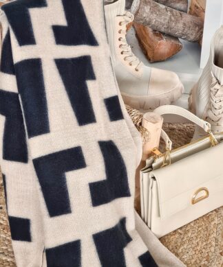 Schal THE LOOK – beige-schwarz