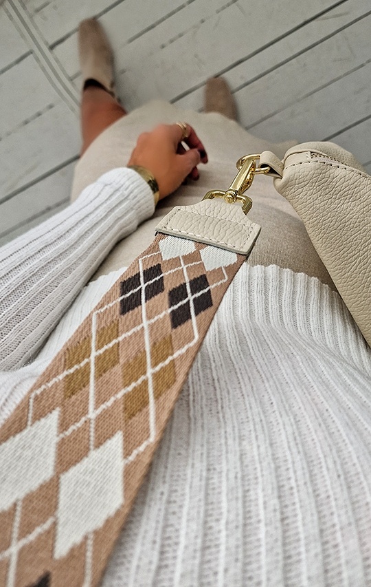 Bagstrap CHECK IT BEIGE – GOLD EDITION