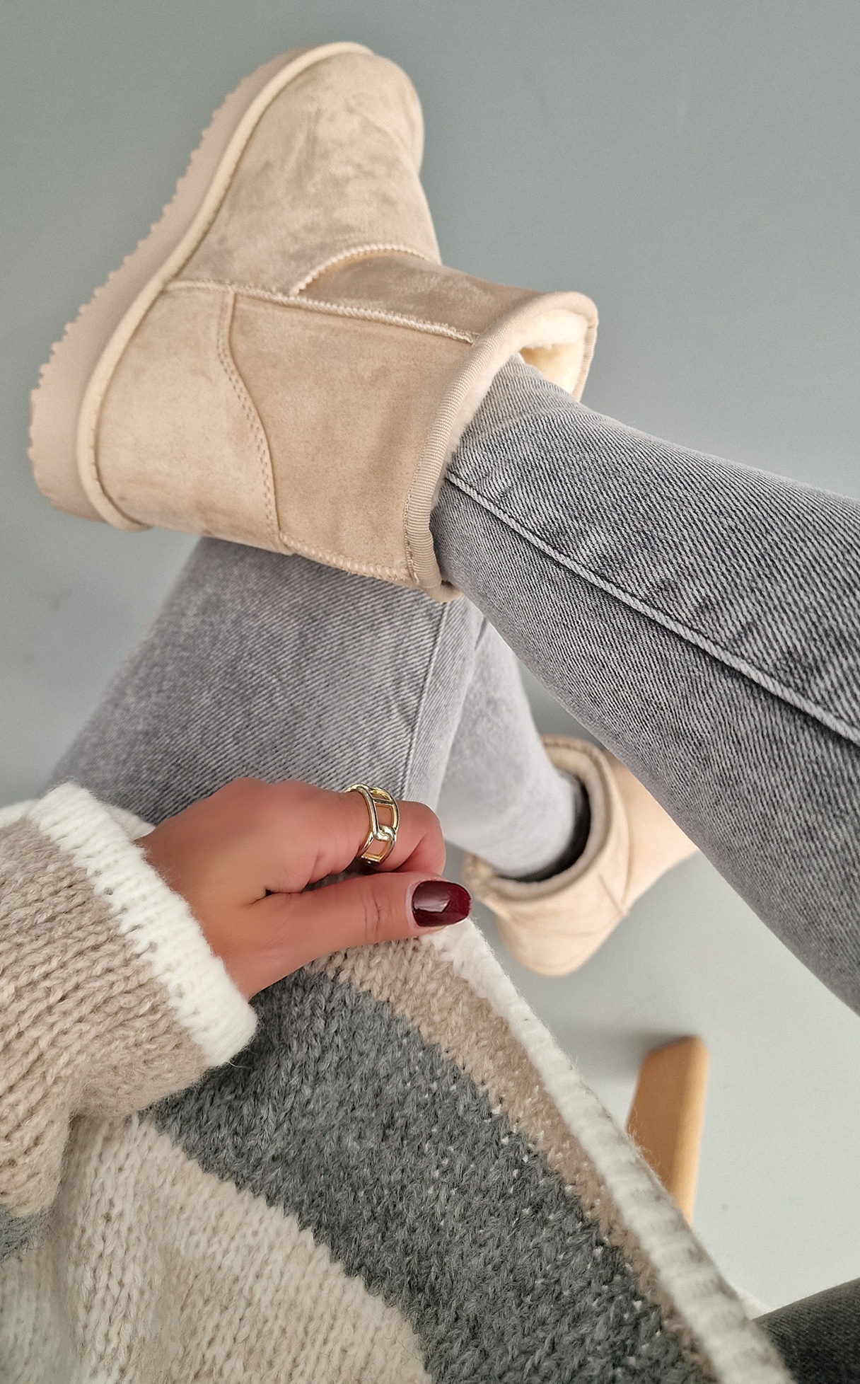 Boots SLIDE IN – beige SALE