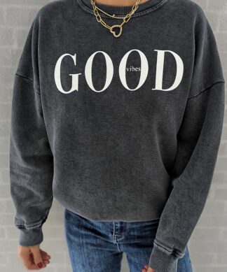 Sweater GOOD VIBES acidwash