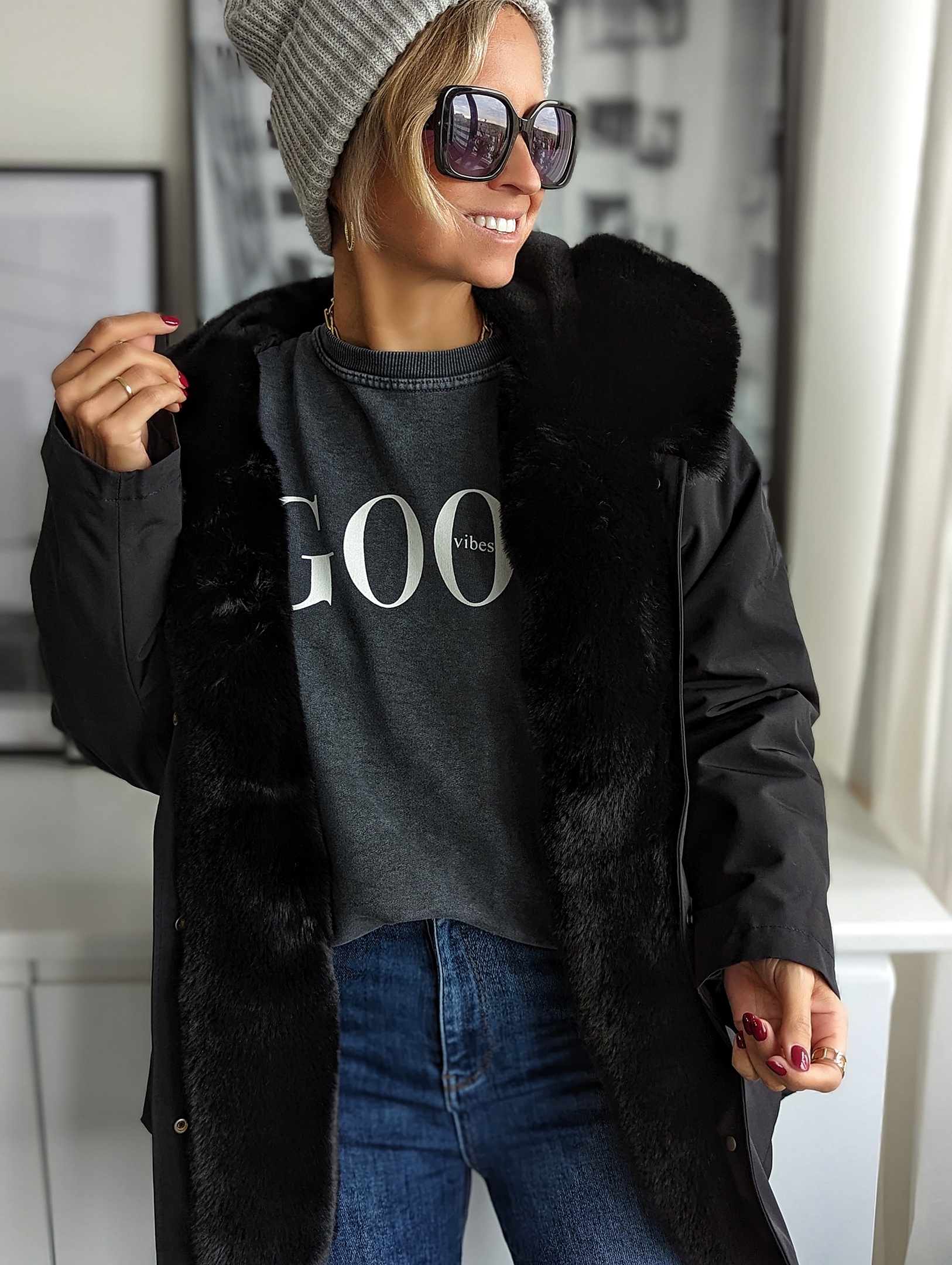 Sweater GOOD VIBES acidwash
