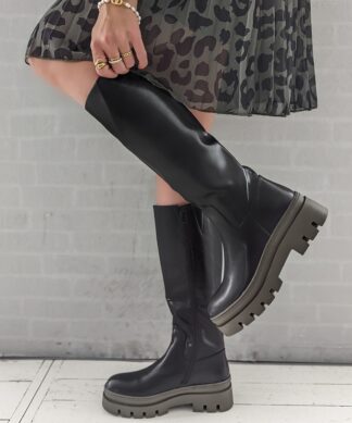 High Boots CLIFTON – BLACK-KHAKI