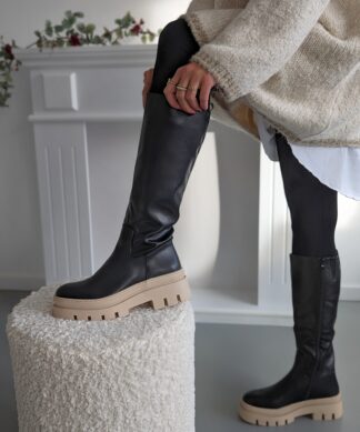 High Boots CLIFTON – BLACK-BEIGE