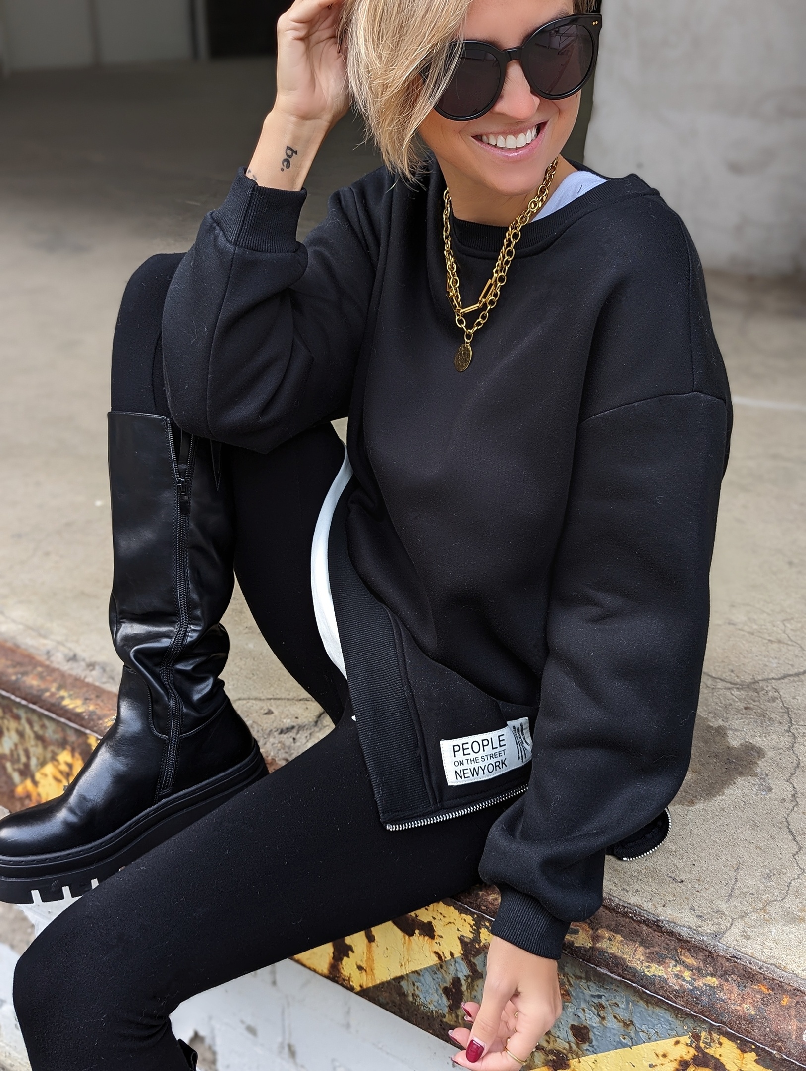 Sweater ZIP N STYLE – schwarz