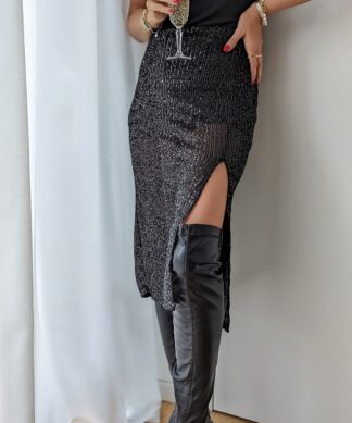 MIDI Paillettenrock COLETTE- versch. Farben