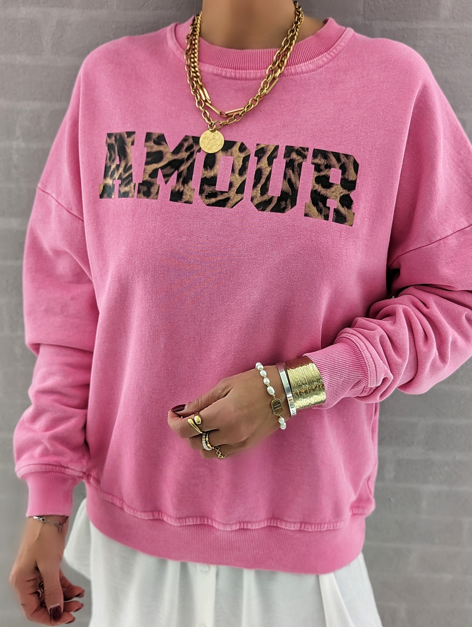 Sweater AMOUR LEO GOLD – pink