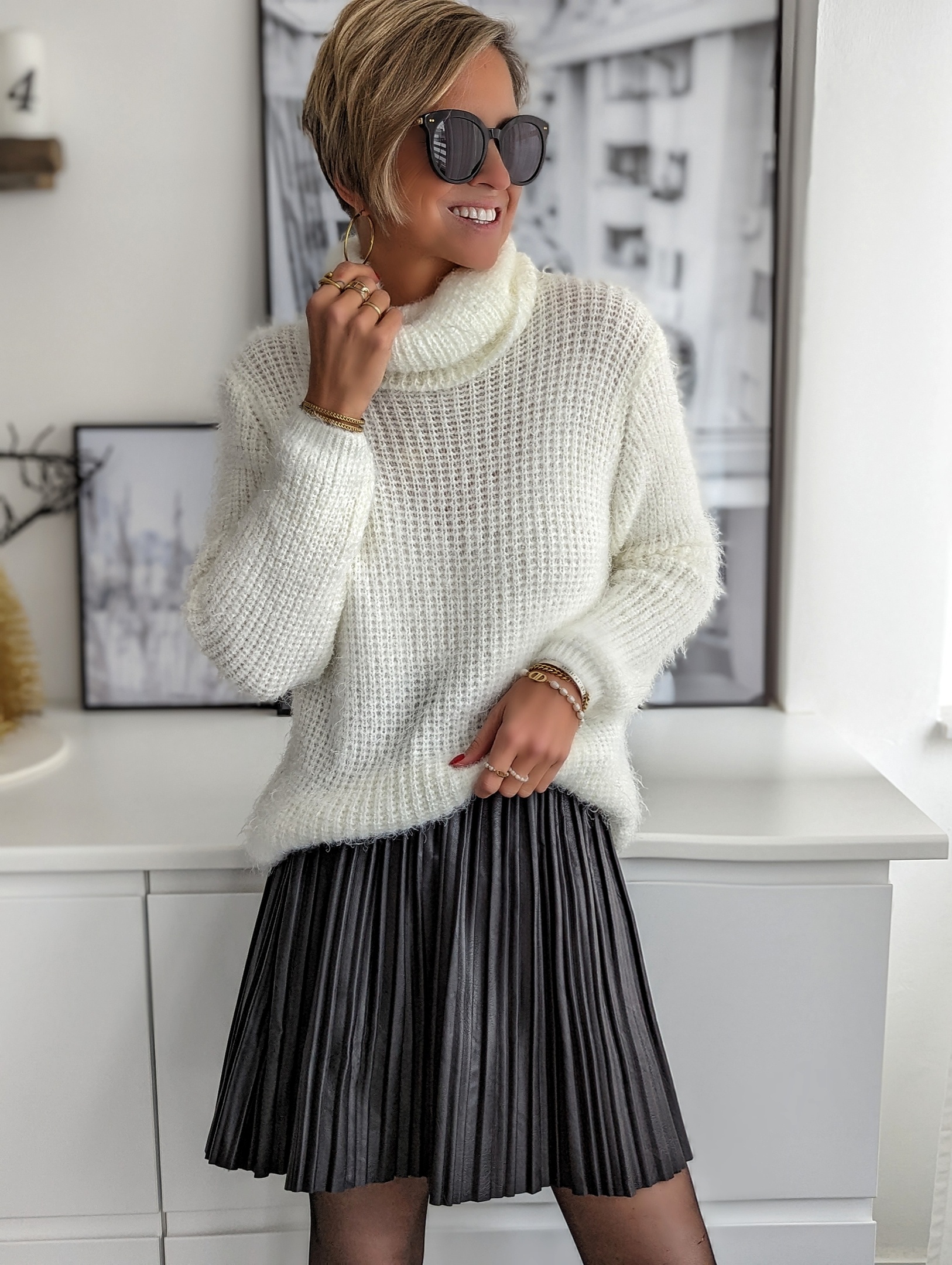 Kunstlederrock PLEATED – versch. Farben