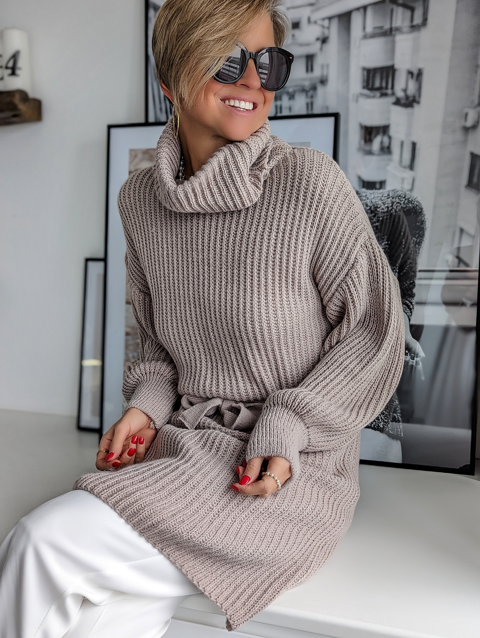 Longpullover TIE UP – versch. Farben SALE