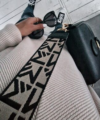 Bagstrap SIGNS beige-schwarz – GOLD EDITION