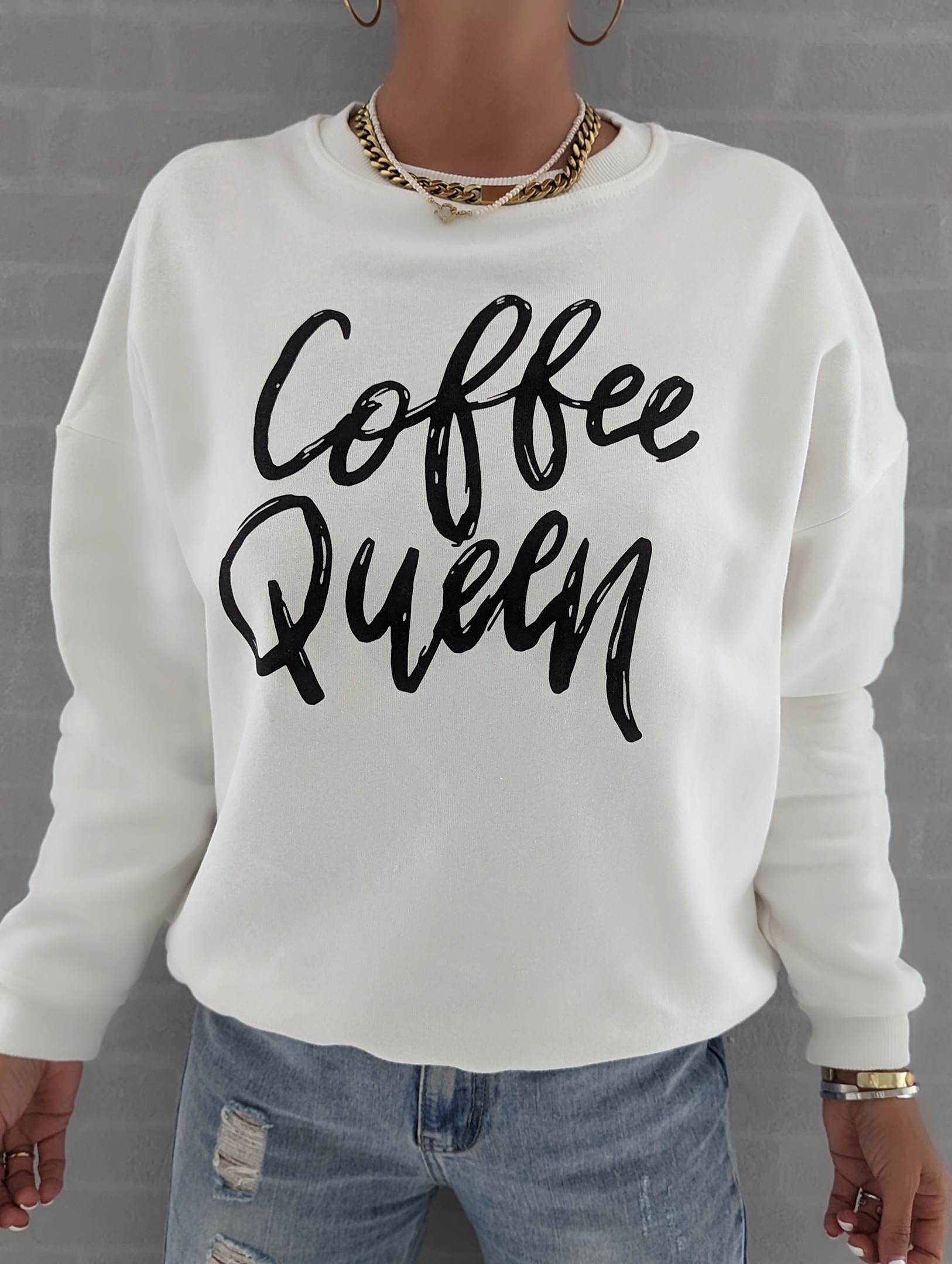 Sweater COFFEE QUEEN – weiß