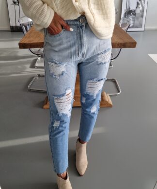 Skinny Boyfriend Jeans TILLY – light blue destroyed