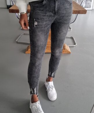 Skinny Jeans – ZIPLEG – grau