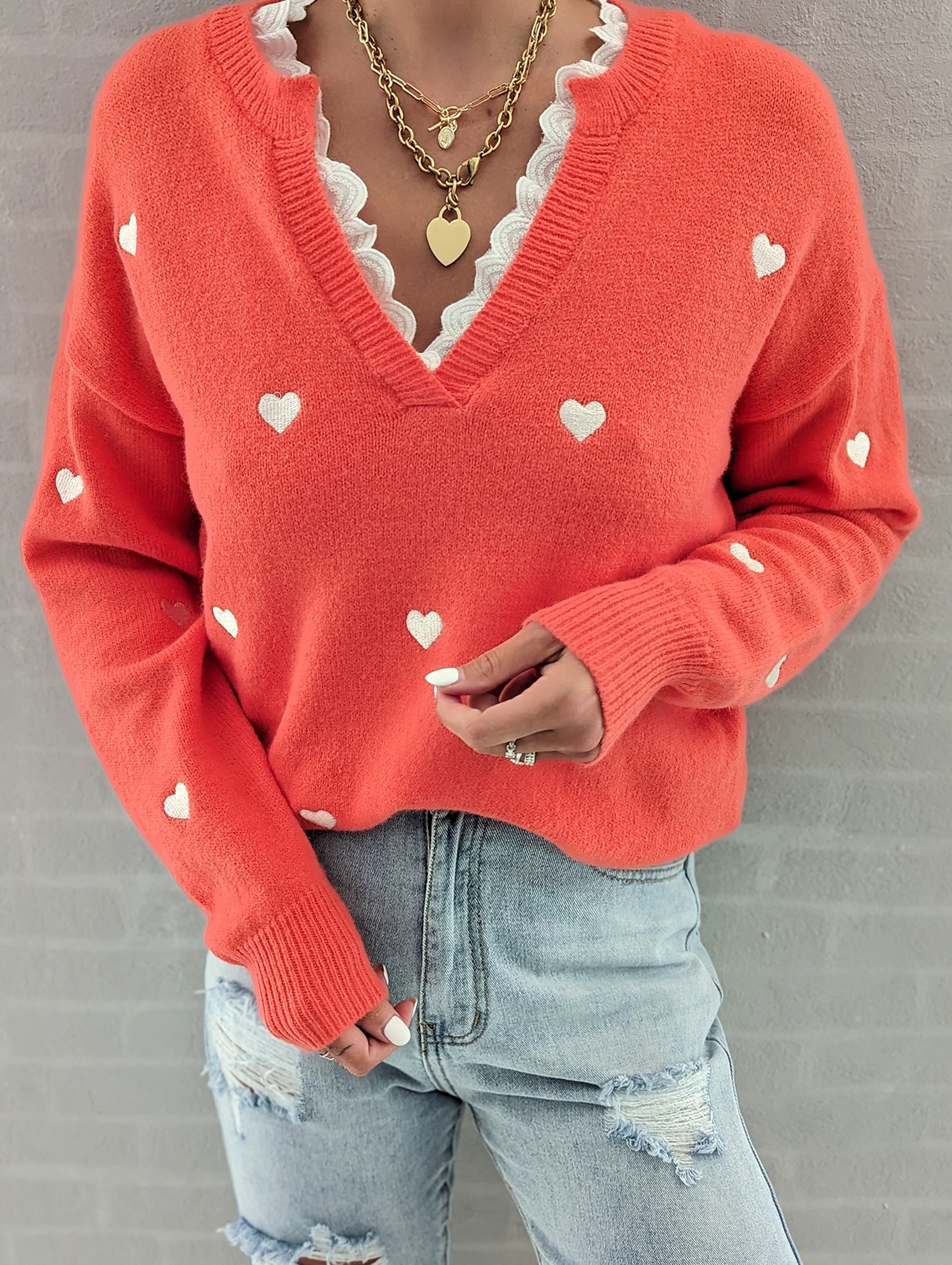 Strickpullover CLASSIC HEARTS – versch. Farben