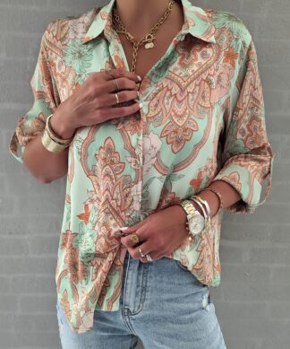 leichte Bluse BLOOM DAY – green