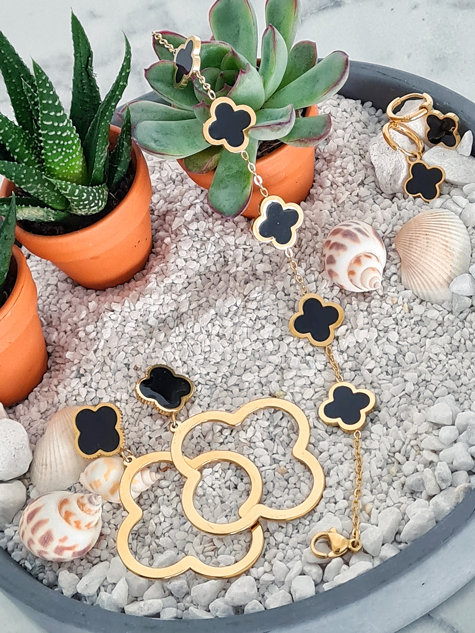 Armband BLACK LEAF – gold