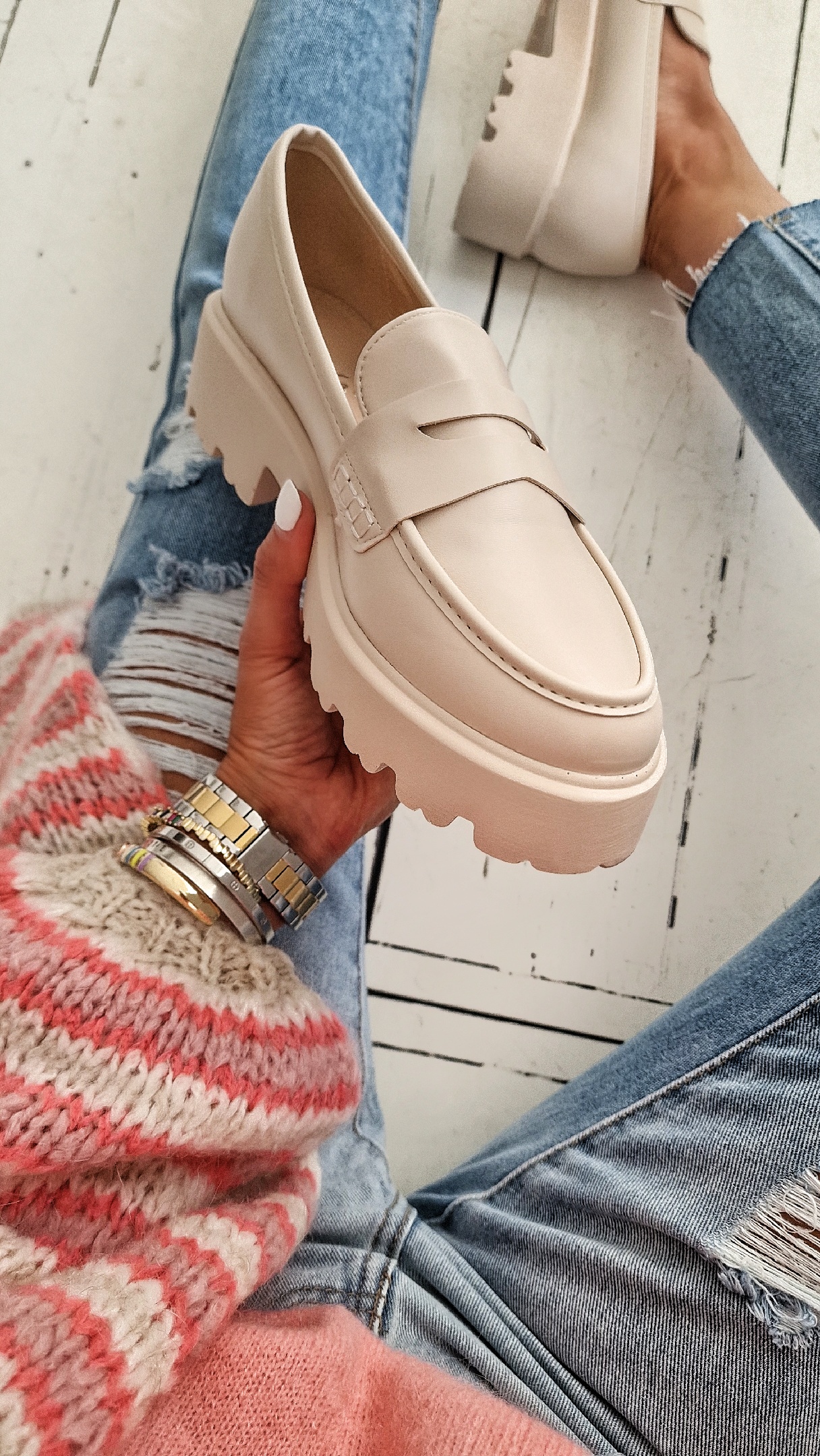 Platform LOAFER SIMPLE – beige