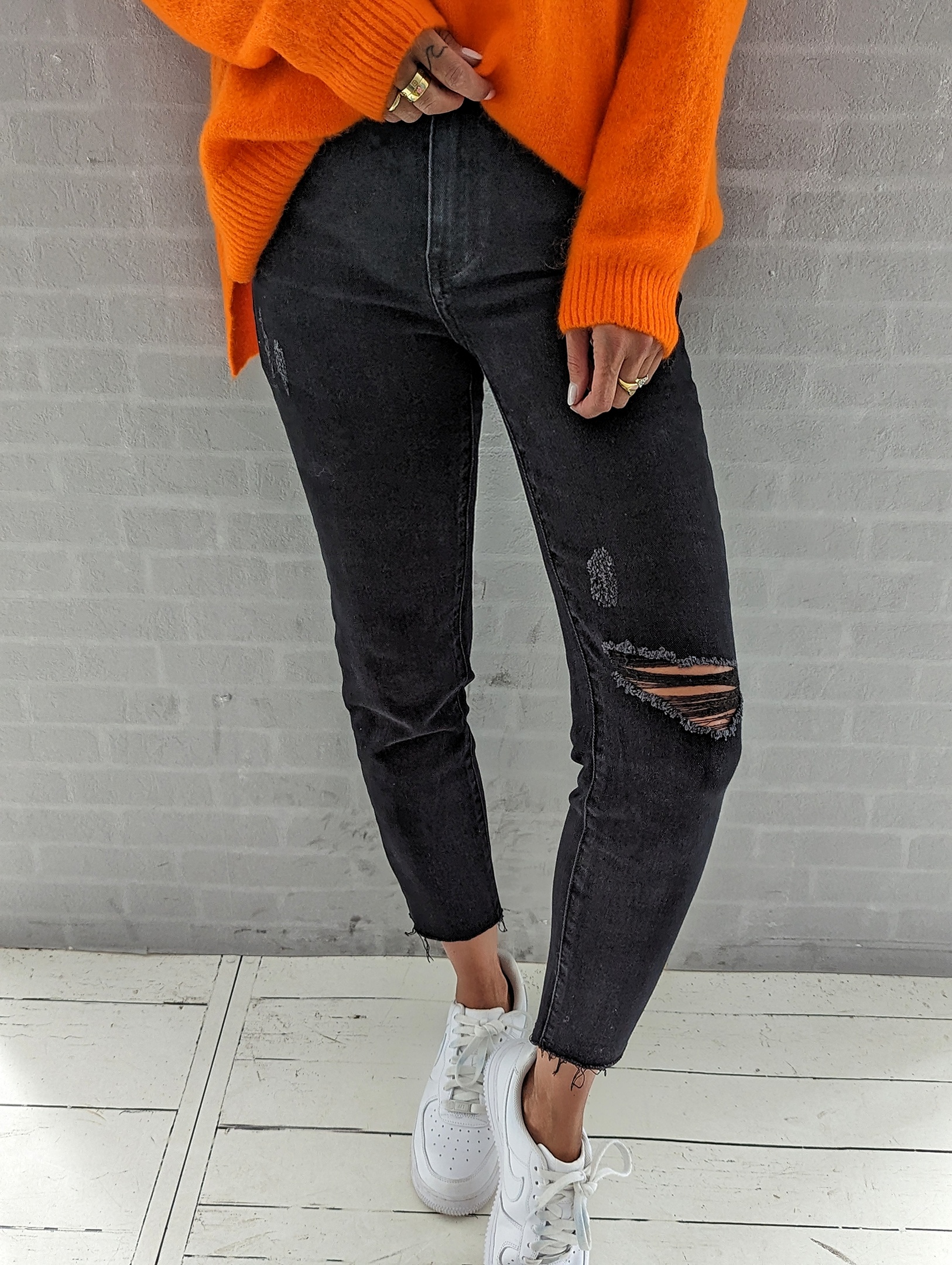 SLIM Mom-Jeans – HEDI – schwarz