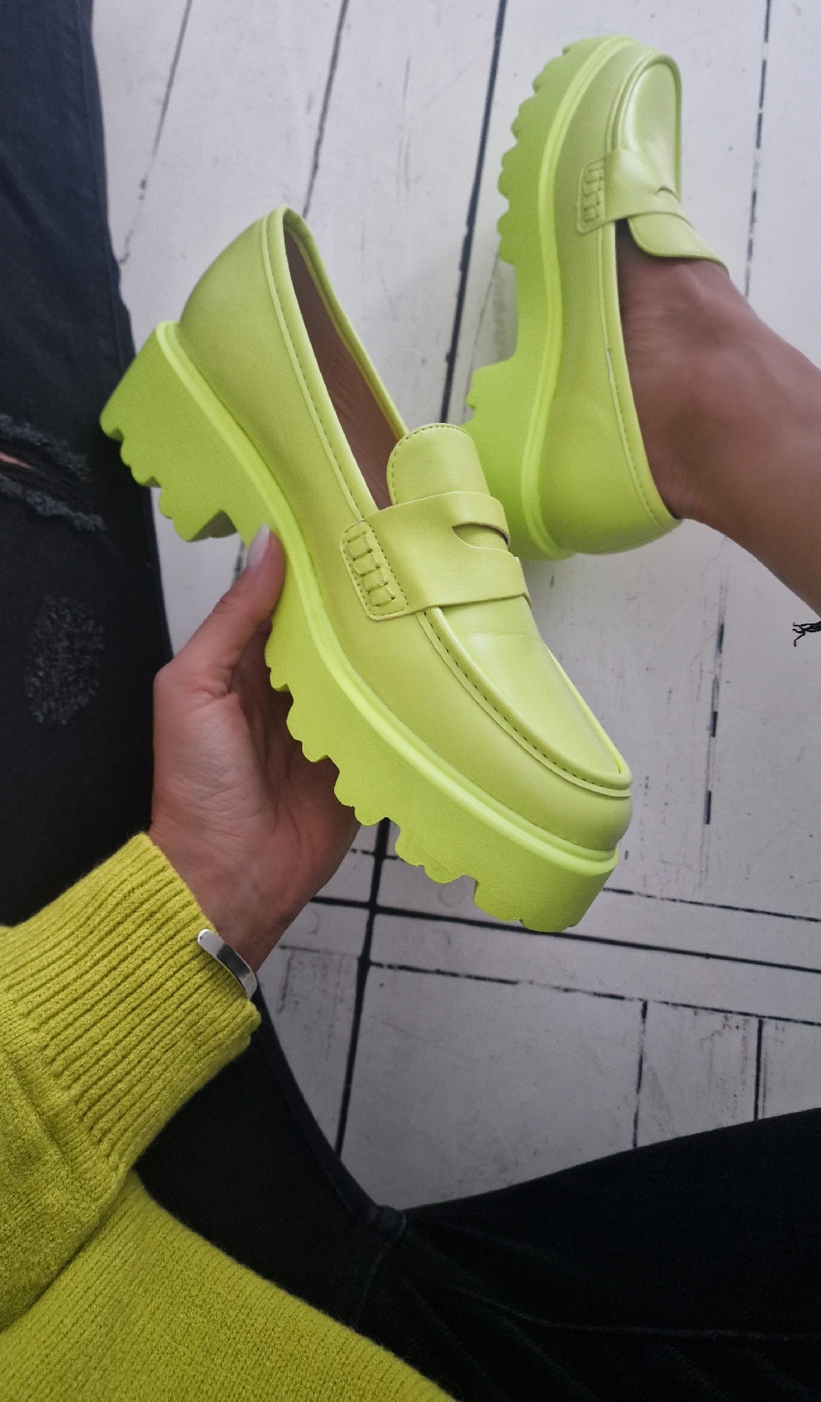 Platform LOAFER SIMPLE – lime