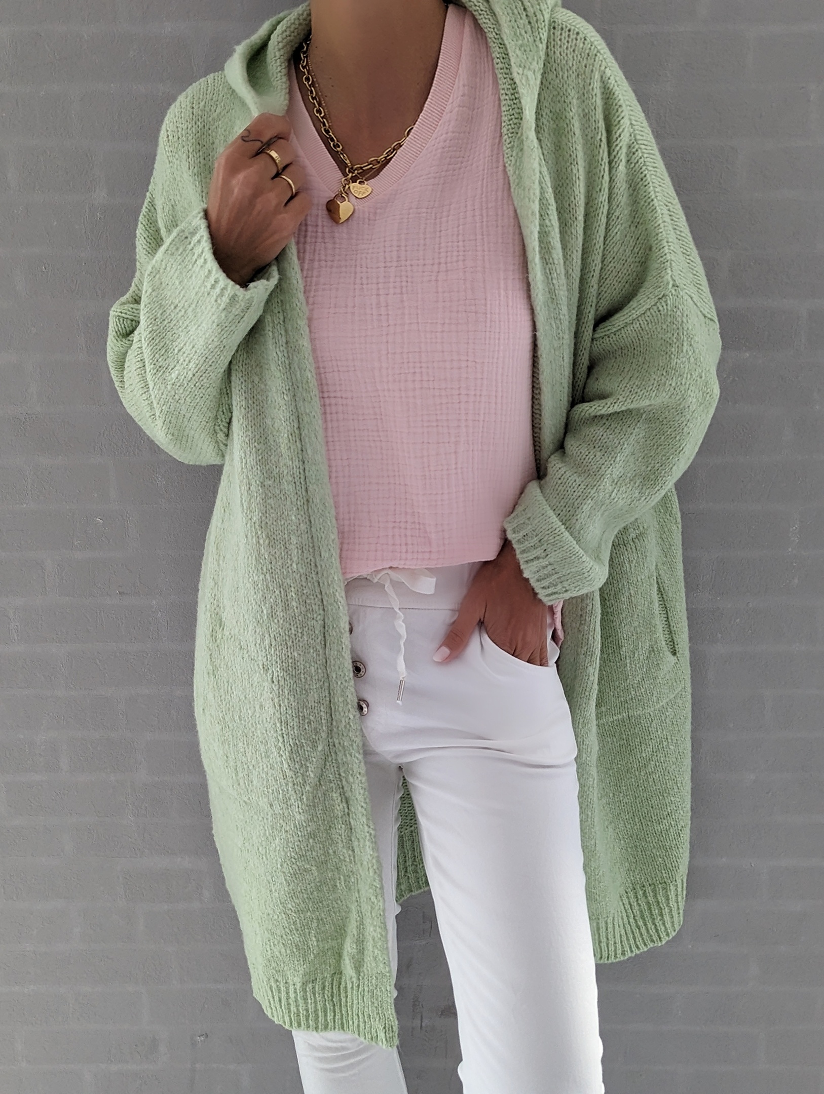 Strickjacke mit Kapuze SPRING FEVER – versch. Farben