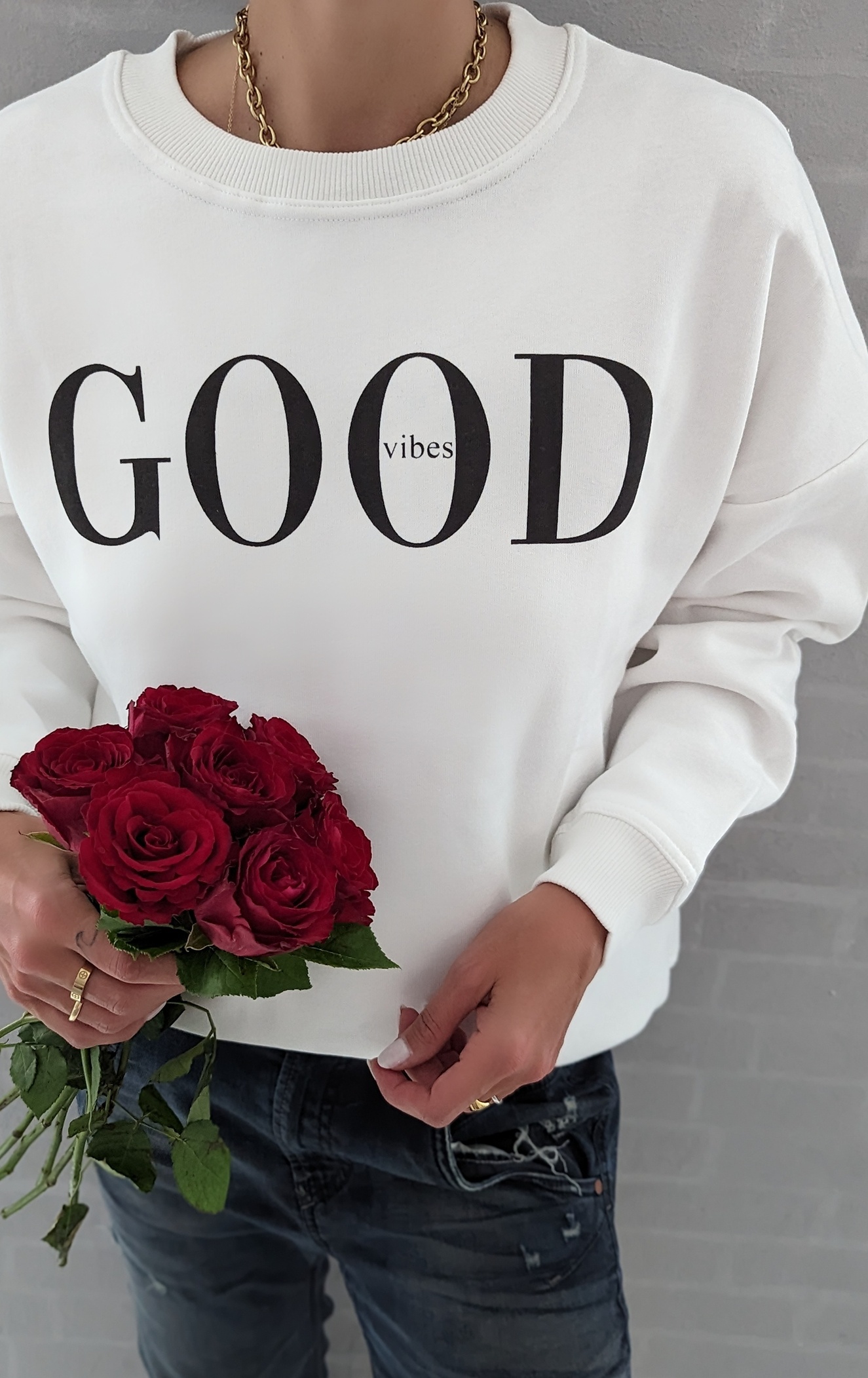 Sweater GOOD VIBES weiss