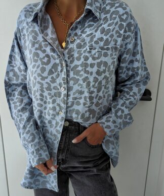 Jeanshemd mit Leoprint EXPRESS YOURSELF