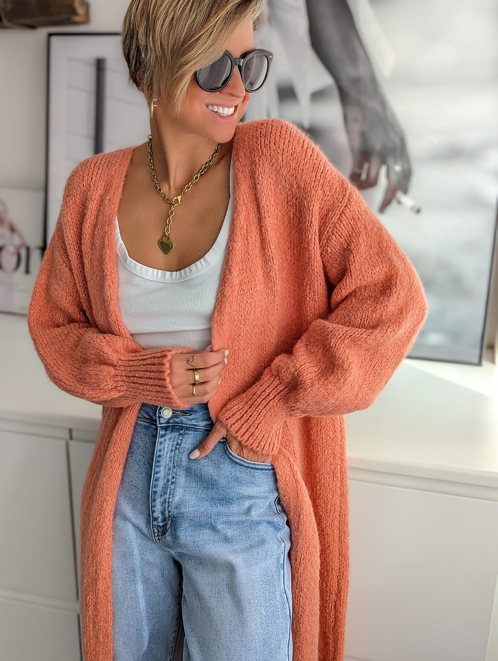 Langer Strickcardigan COFFEE and CREAM 2.0